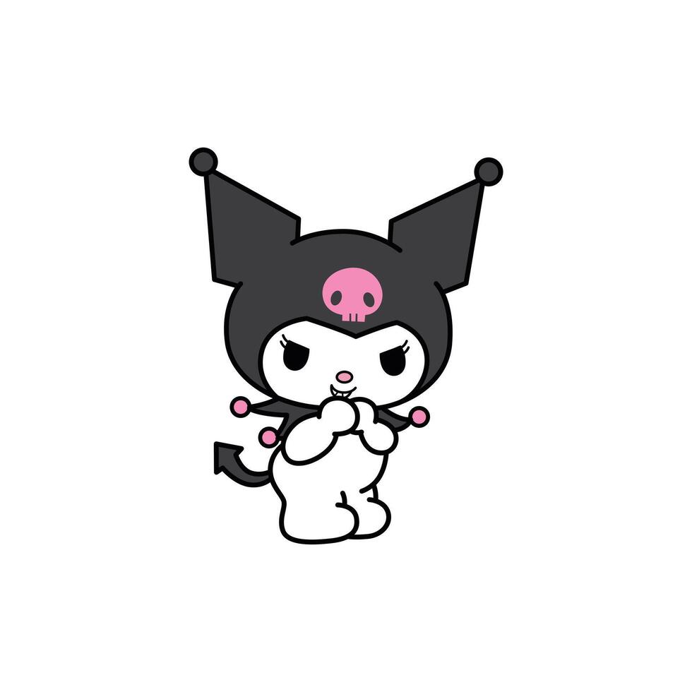 kuromi is laughing evilly vector