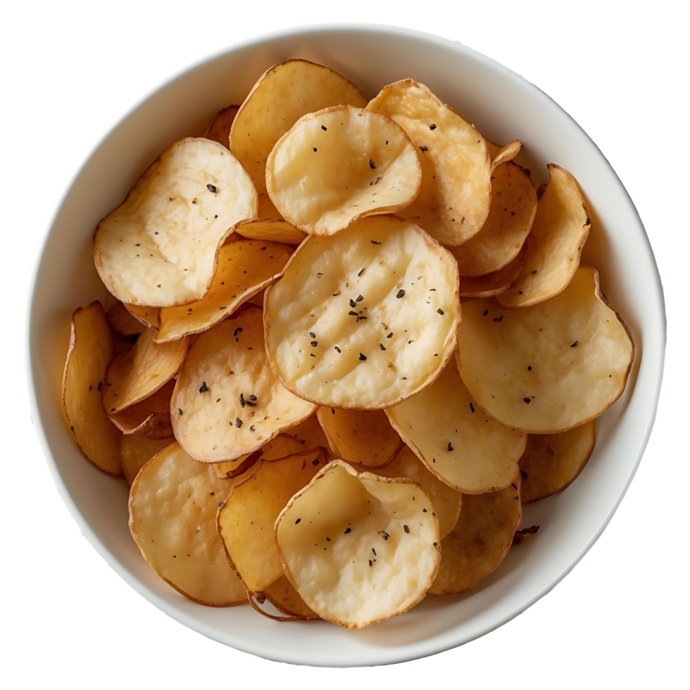 Golden Potato Chips Tasty Fast Food Photography for Marketing png