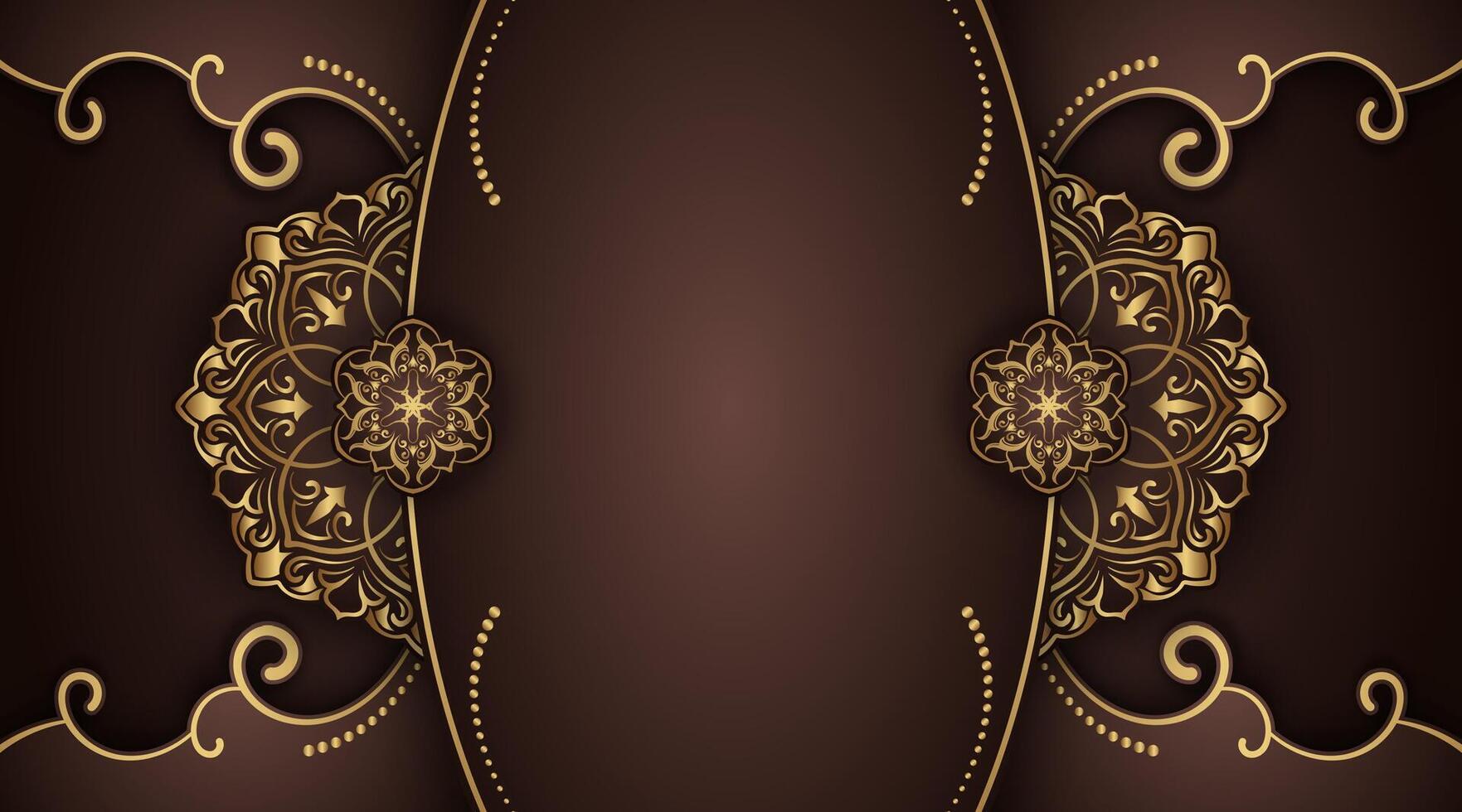 luxury brown background with mandala ornament vector