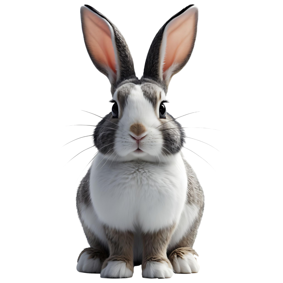 Adorable Black White Rabbit Royalty-Free Image for Designers and Marketers png