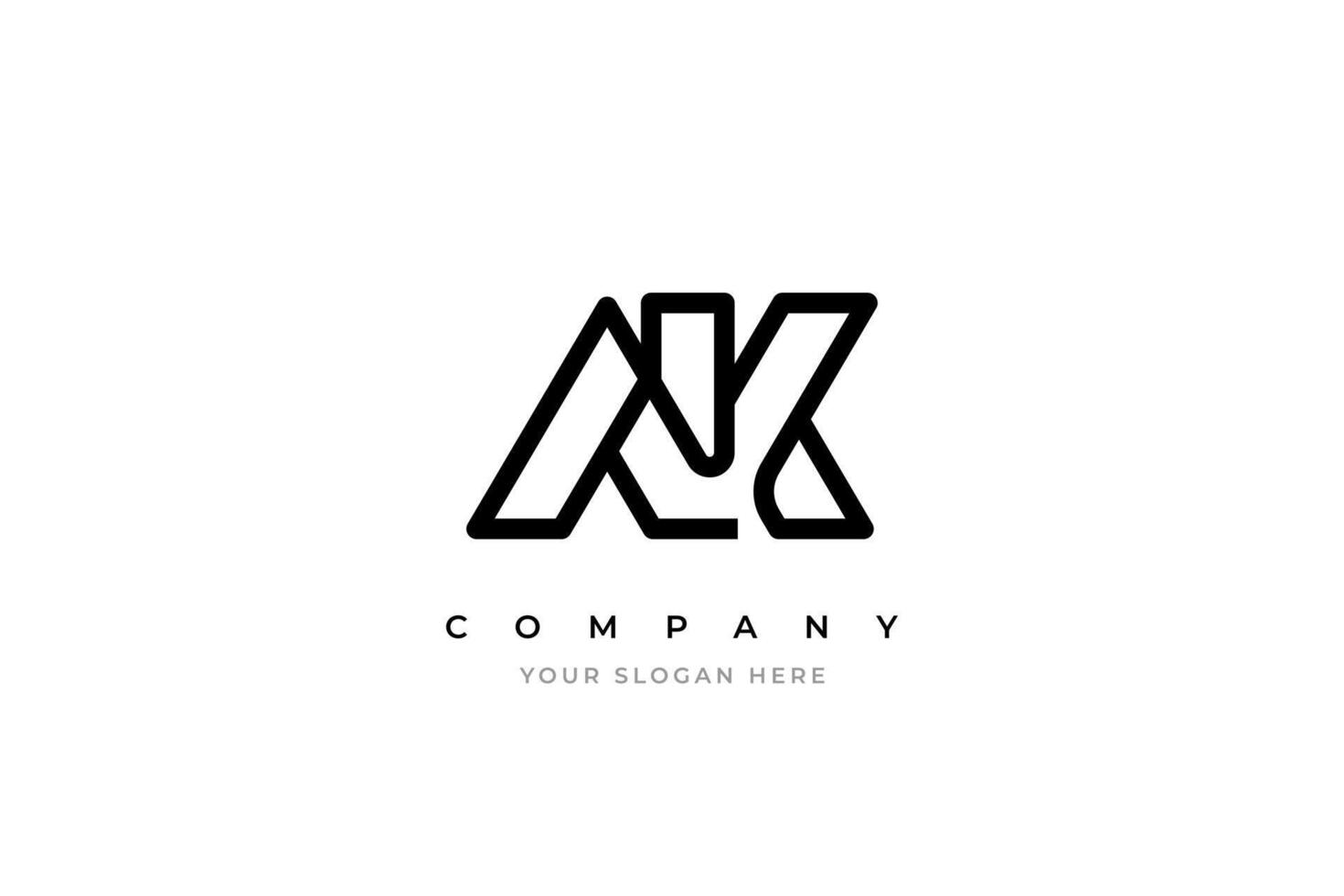 Simple Letter AK Monogram Logo Design vector