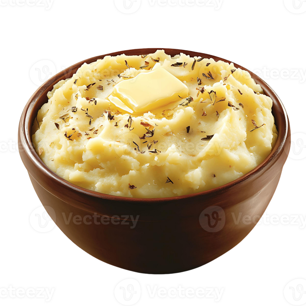 Fluffy Mashed Potatoes with Herbs and Butter png