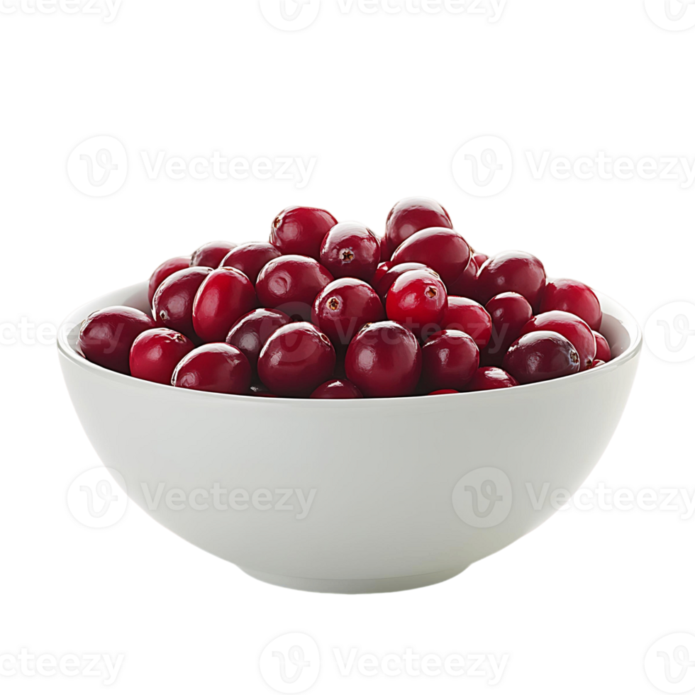 Cranberries Collected in Round Bowl png