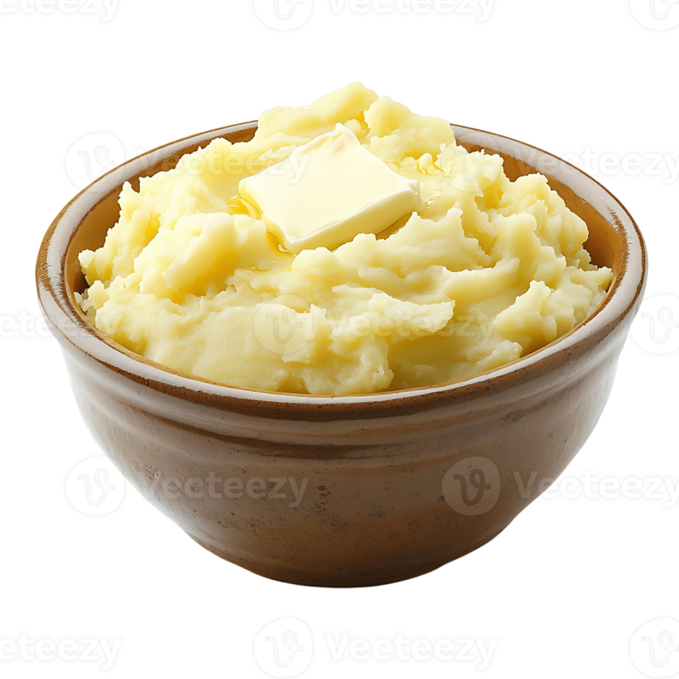 Creamy Mashed Potatoes Served in White Dish png