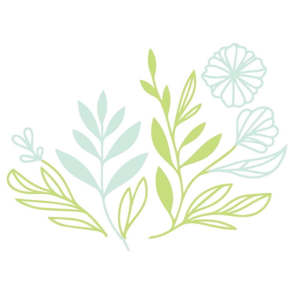 Abstract botanical pattern. One line floral sketch. Minimalist design. Hand drawn flowers. Modern cushion print. vector