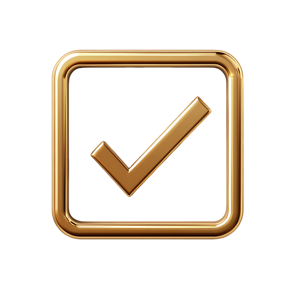 Gold Colored Checkmark Illustration png