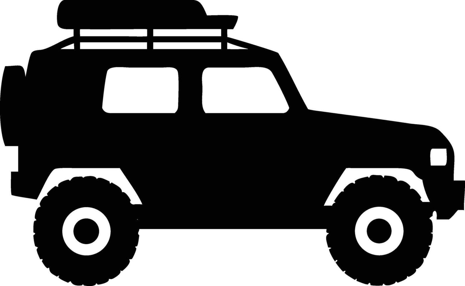 Black off road vehicle silhouette shows its rugged design and robust adventure potential vector