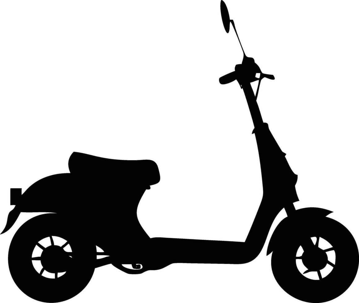 A classic scooter silhouette showcases a stylish vehicle design ideal for vintage transport themes vector