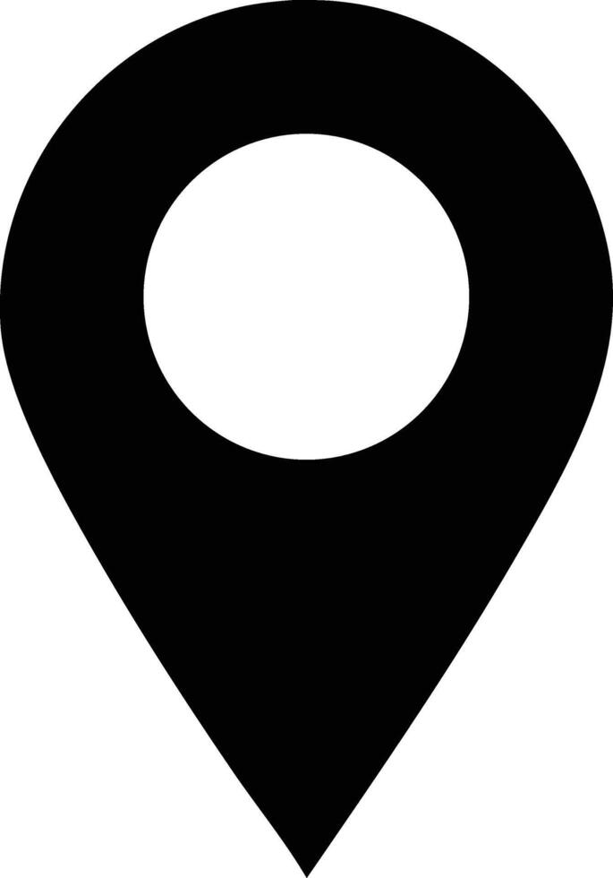 Black marker indicates precise point location with pinpoint accuracy on navigation application displays now vector