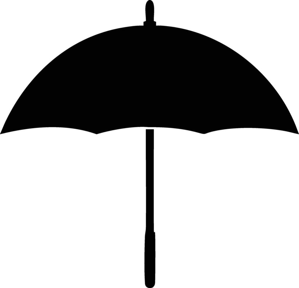 A simple black umbrella stands against the white backdrop providing necessary protection from rain vector