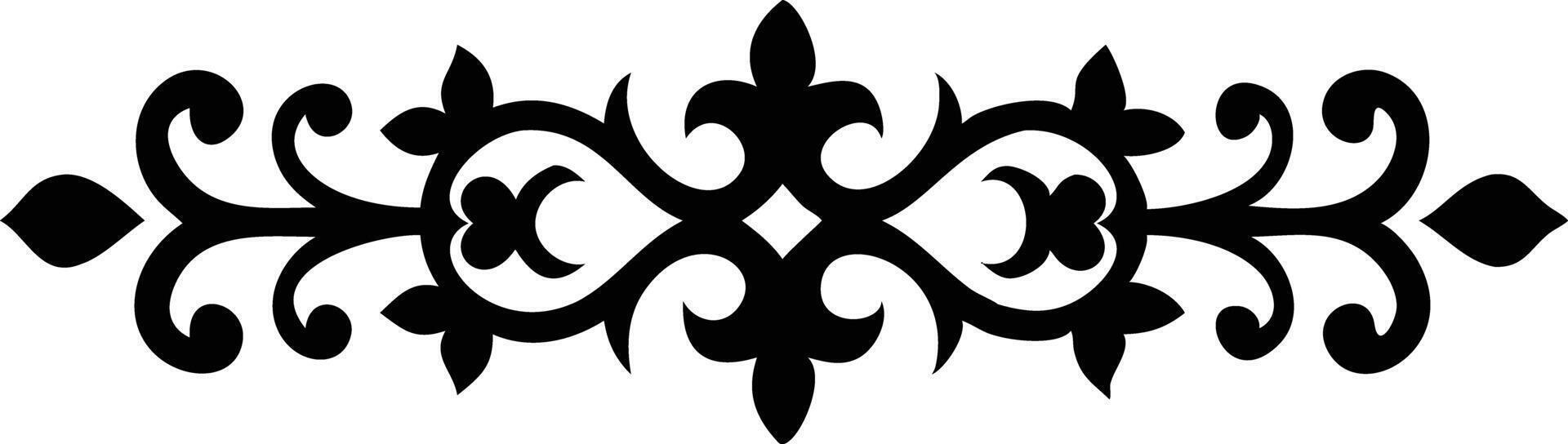 Elaborate black ornamental border with symmetrical floral motifs adorns a crisp white background vector