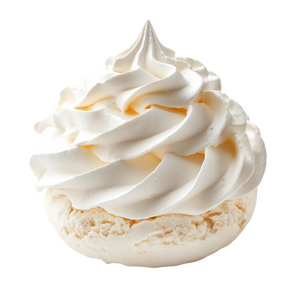 Dessert Topped with Whipped Cream Swirl png
