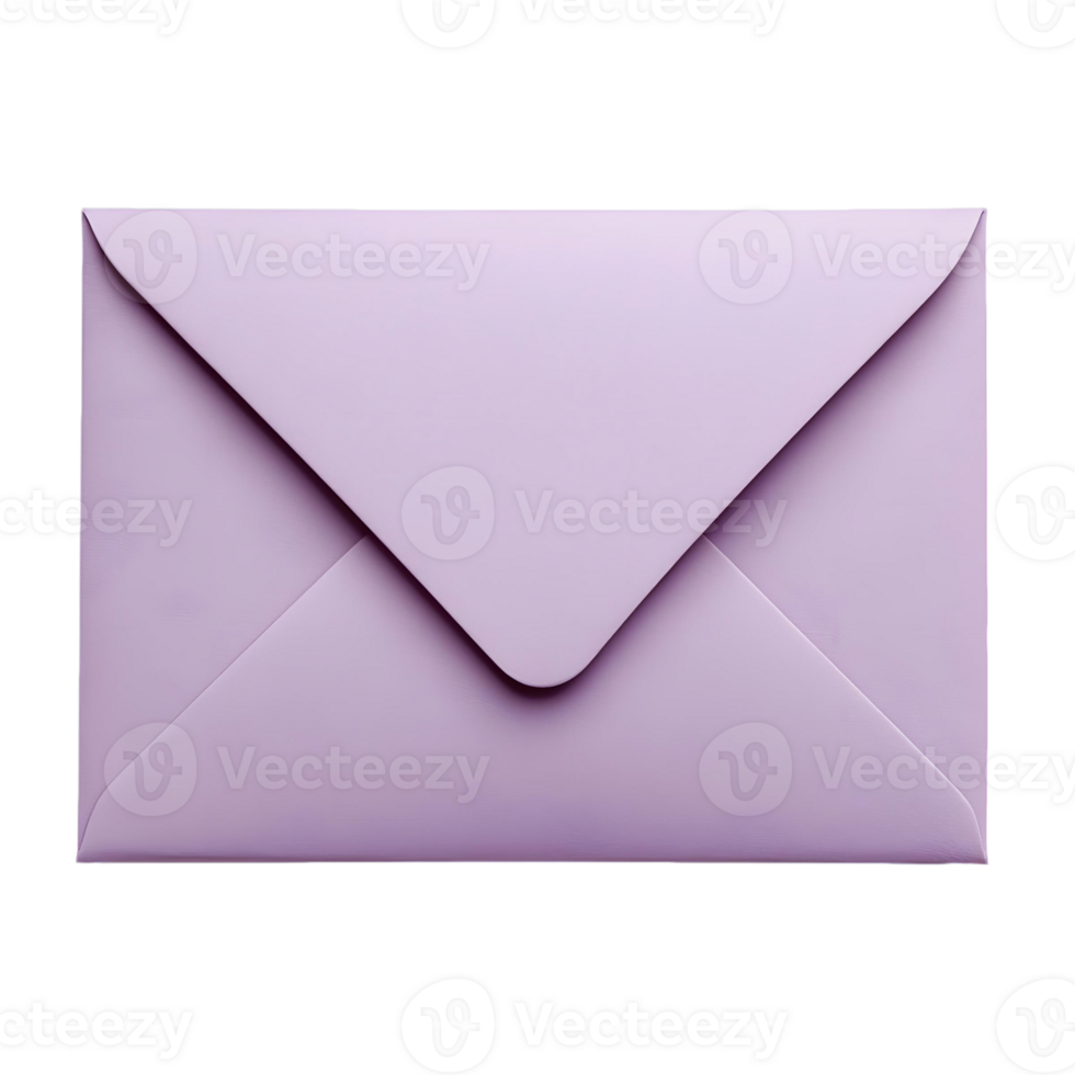 Lilac Colored Mail Envelope with Distinctive Flap png