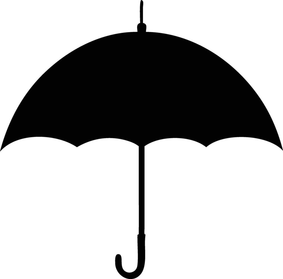 Solid umbrella silhouette provides protection from the rain and sun for anyone vector