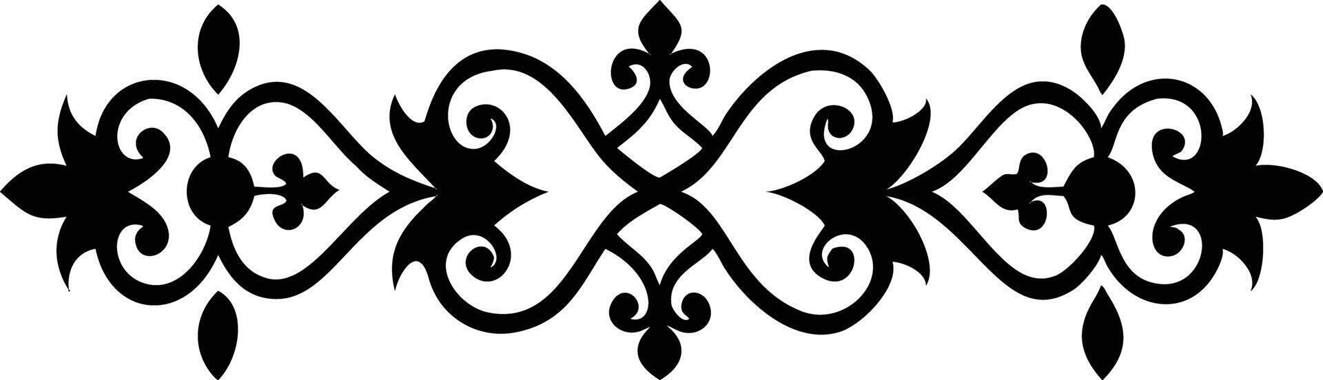 Symmetric floral element curves create symmetrical elegant border and decoration with central mirror design vector