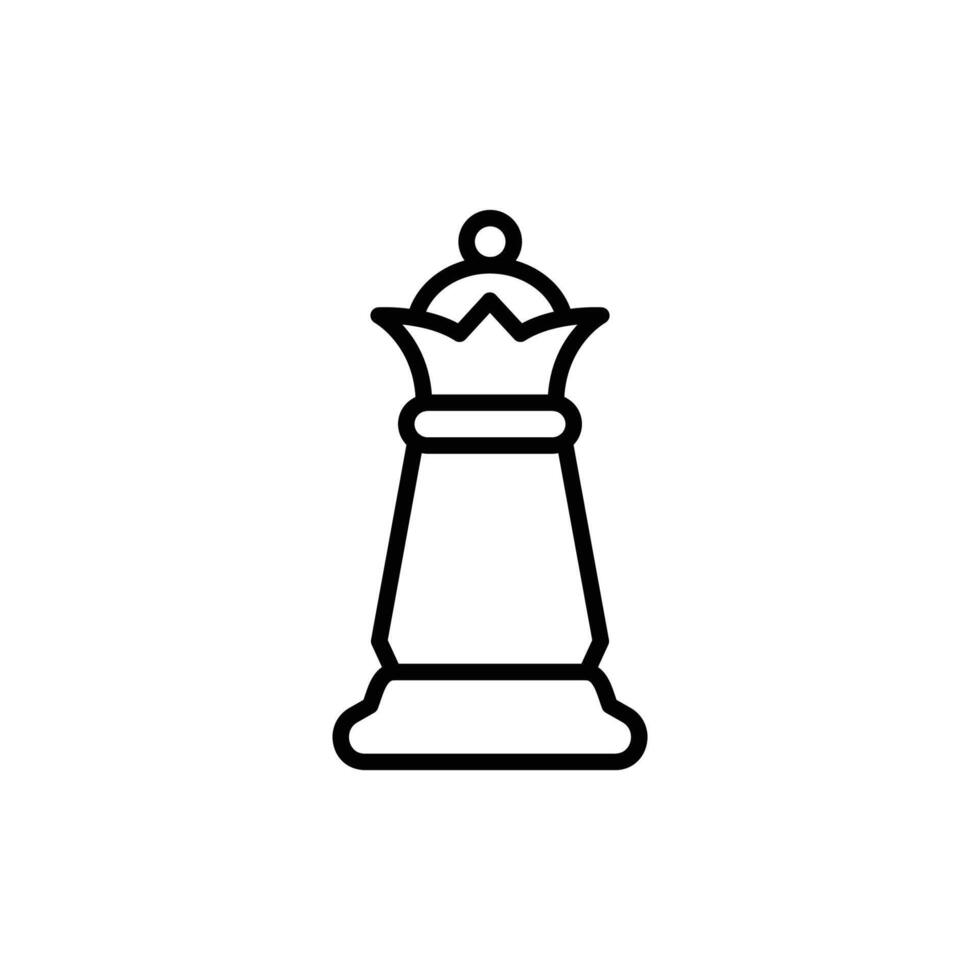 queen chess outline icon design good for web or mobile app vector