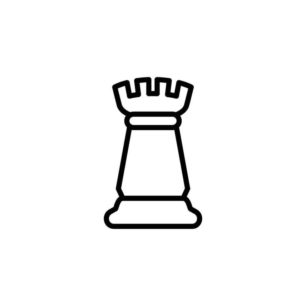 Rook chess outline icon design good for web or mobile app vector