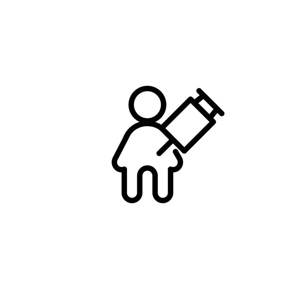 human vaccination outline icon design good for web or mobile app vector