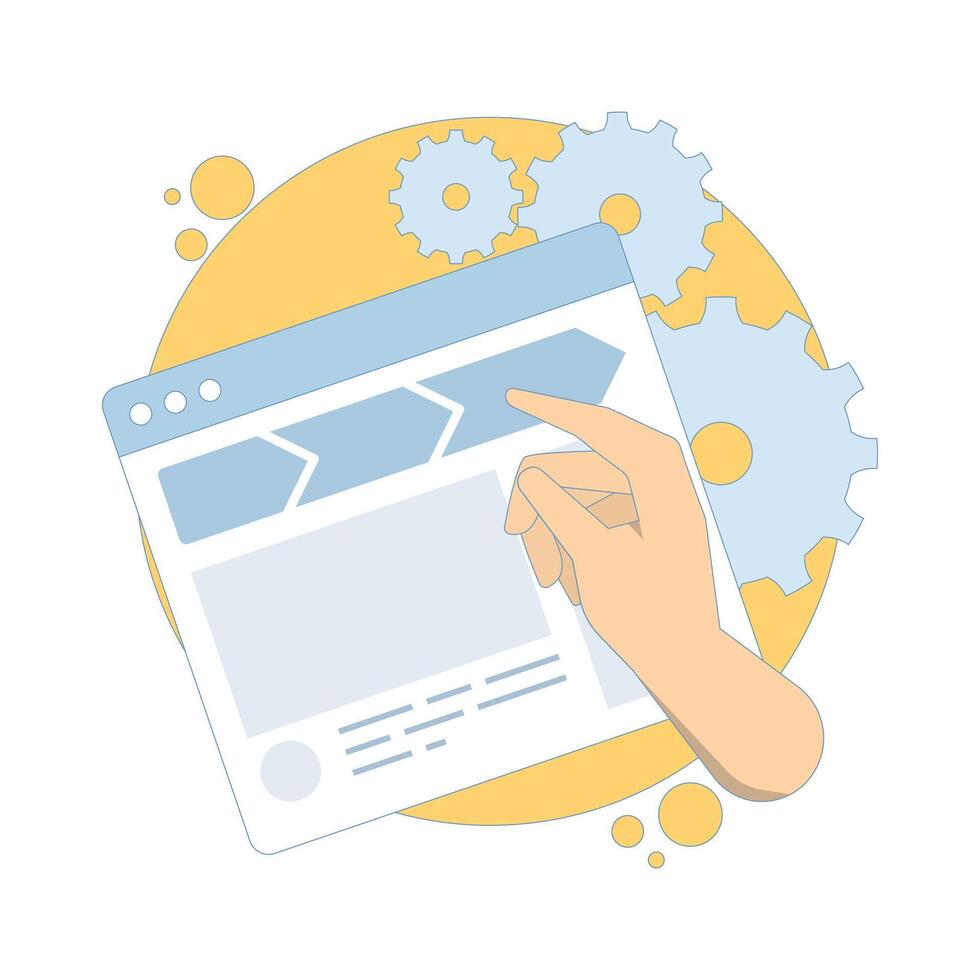 Breadcrumbs navigation concept. improving internal linking, website structure and hierarchy for better website usability. for SEO and UX design. Flat design illustration. vector