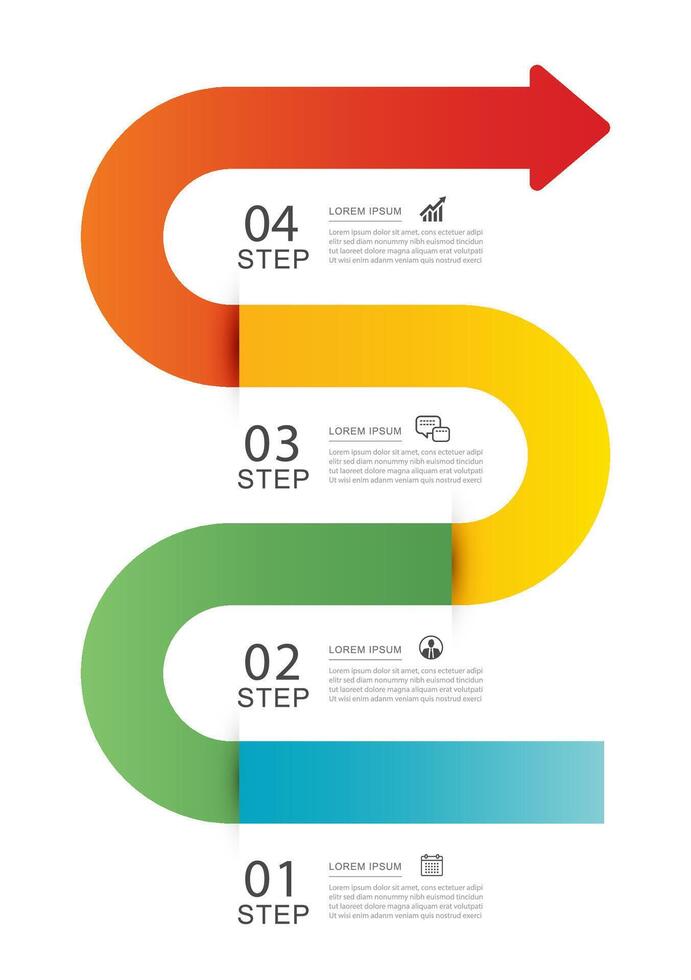 Infographic arrow symbol timeline business step to success. vector