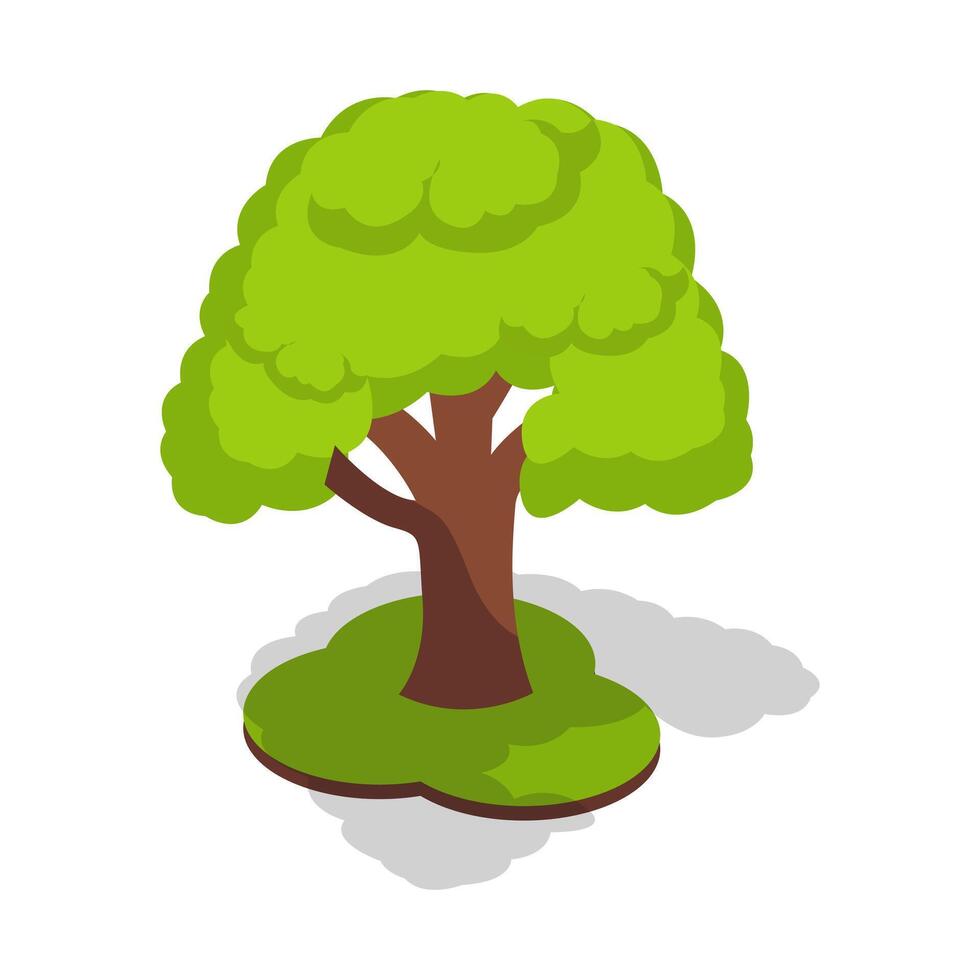 Green Tree Isometric vector