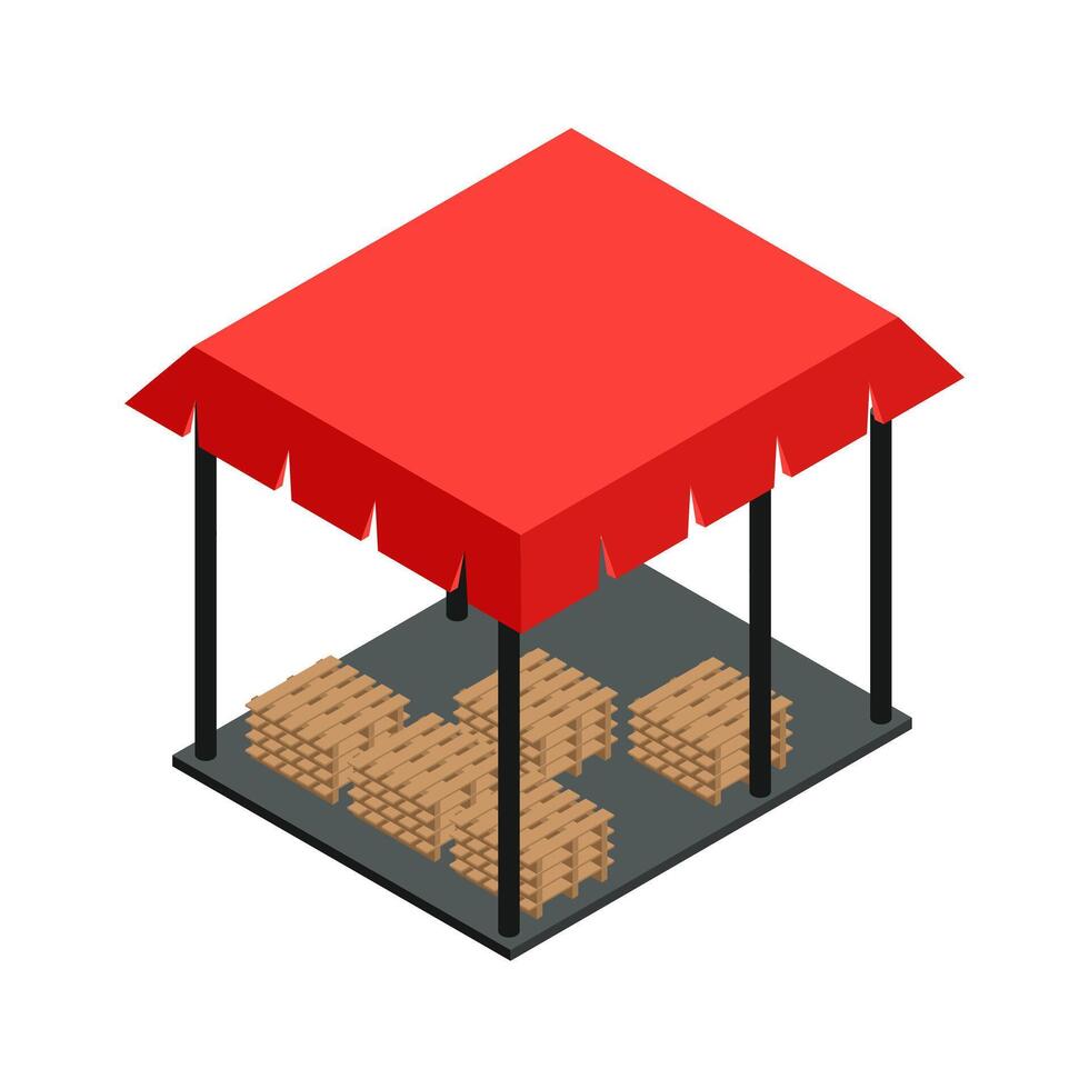 Seller Stand Isometric vector