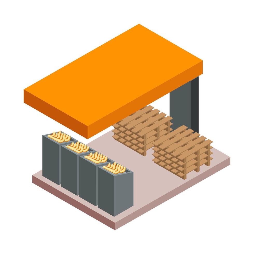 Mellon Stand Isometric vector