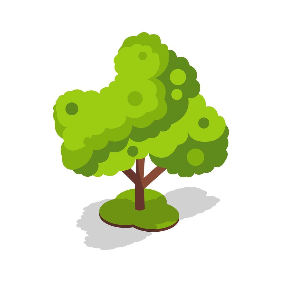 Green Tree with Dense Foliage Illustration vector