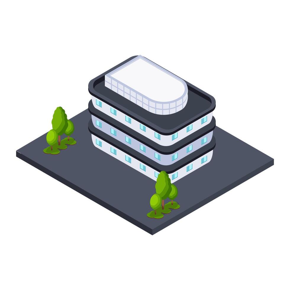 Modern Building Isometric vector