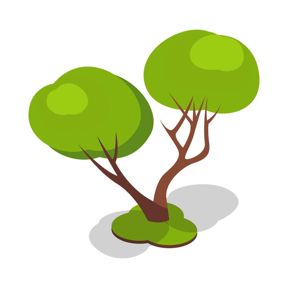 Green Tree with Foliage Illustration vector