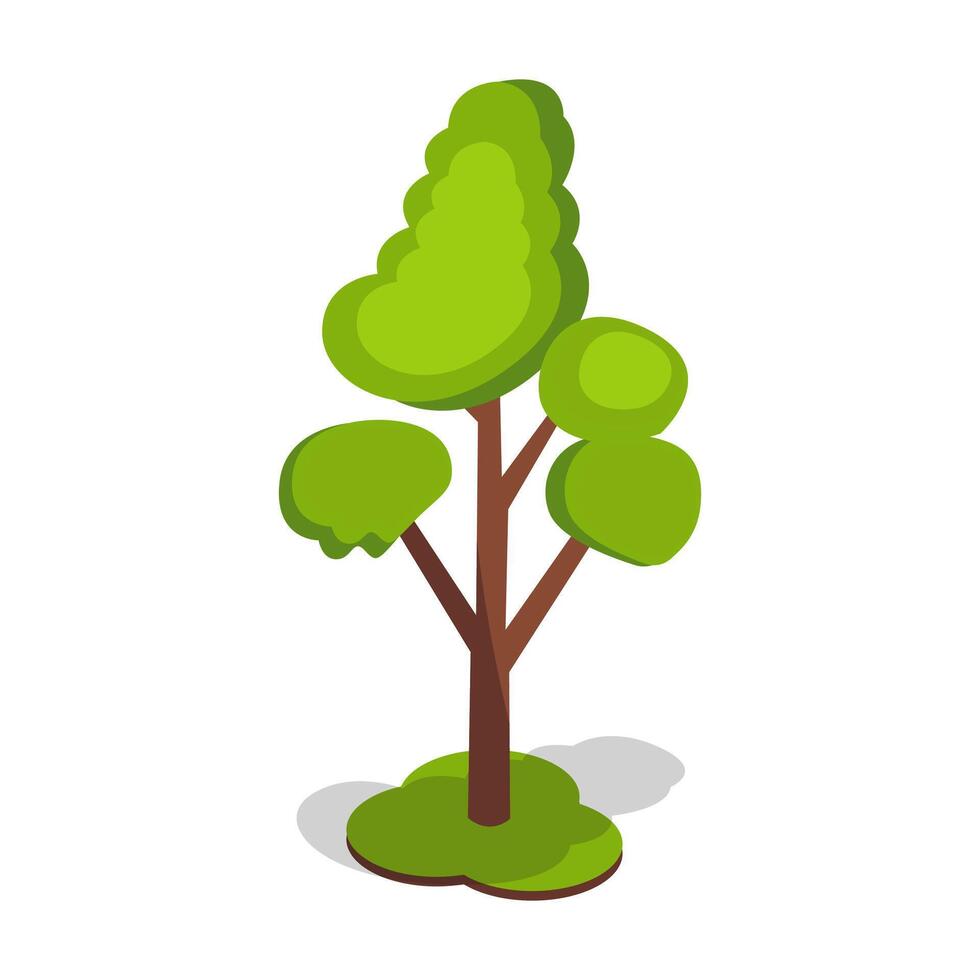 Simple Green Tree with Rounded Leaves vector