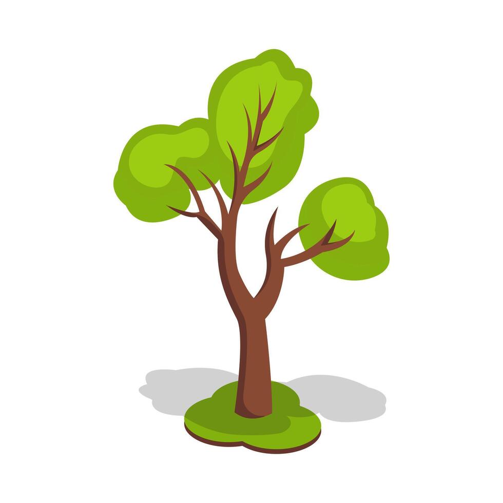 Simple Green Tree with Bright Leaves vector