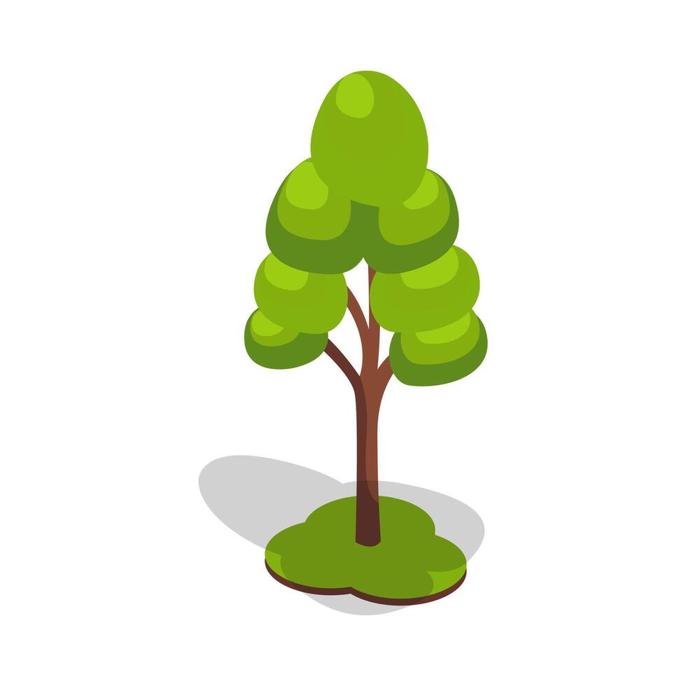 Simple Green Tree with Leaves vector