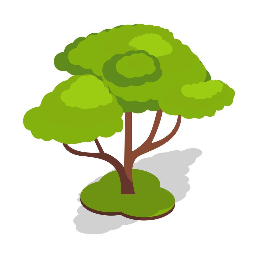 Green Tree with Shadow Illustration vector