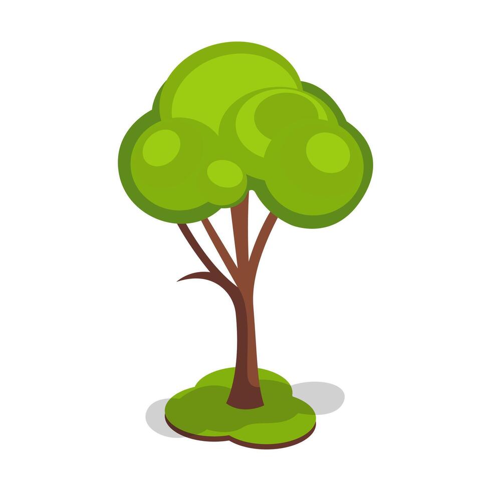 Decorative Green Tree with Full Green Leaf Canopy vector