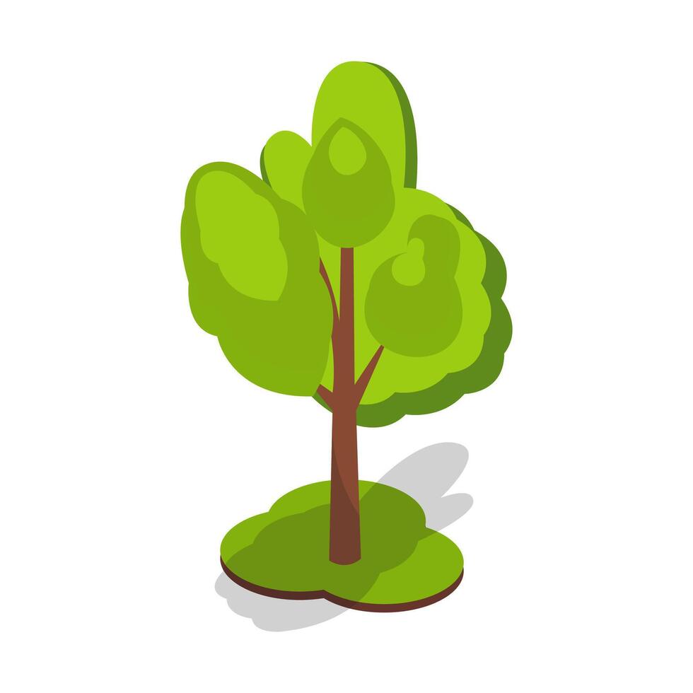 Decorative Green Tree with Multiple Branches Illustration vector
