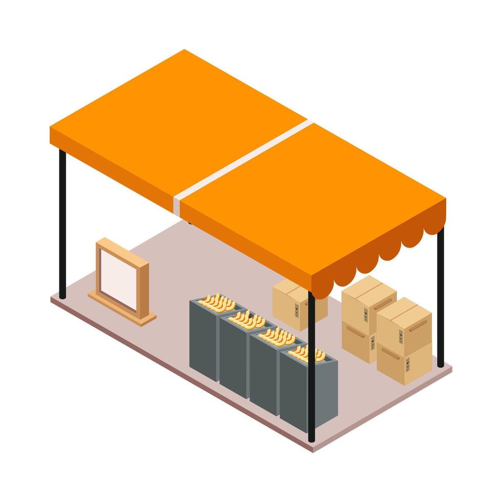 Mellon Seller Stand Isometric vector