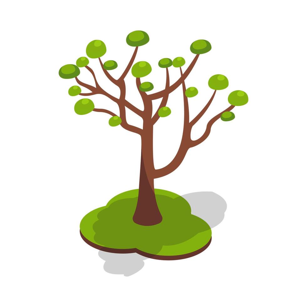 Green Garden Tree Isometric vector