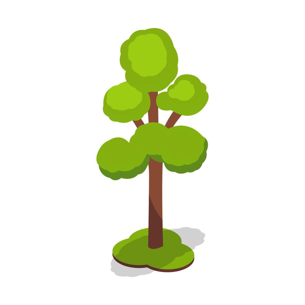 Decorative Garden Trees Isometric vector