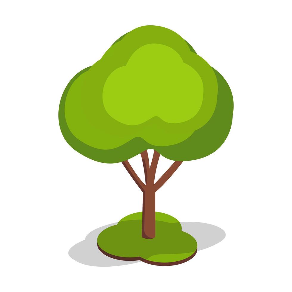 Green Tree with Full Leaf vector