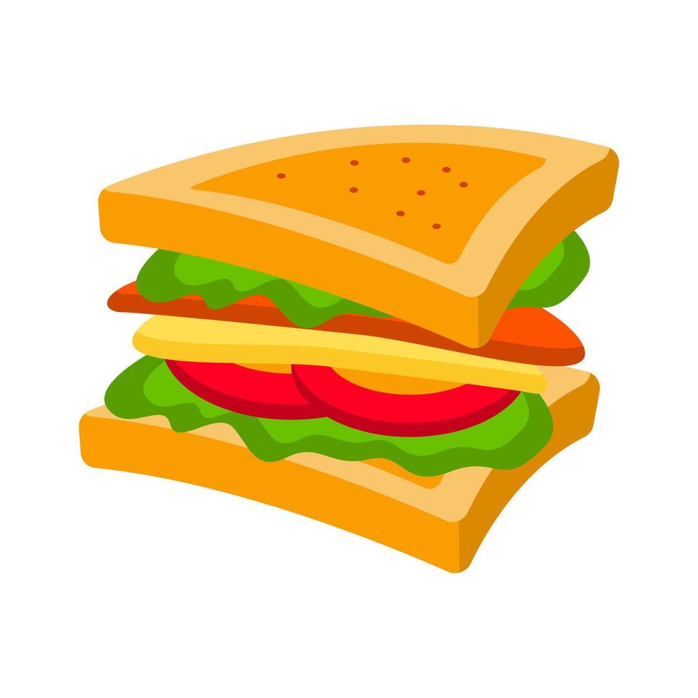 Fresh and Tasty Veggie Sandwich Slice vector