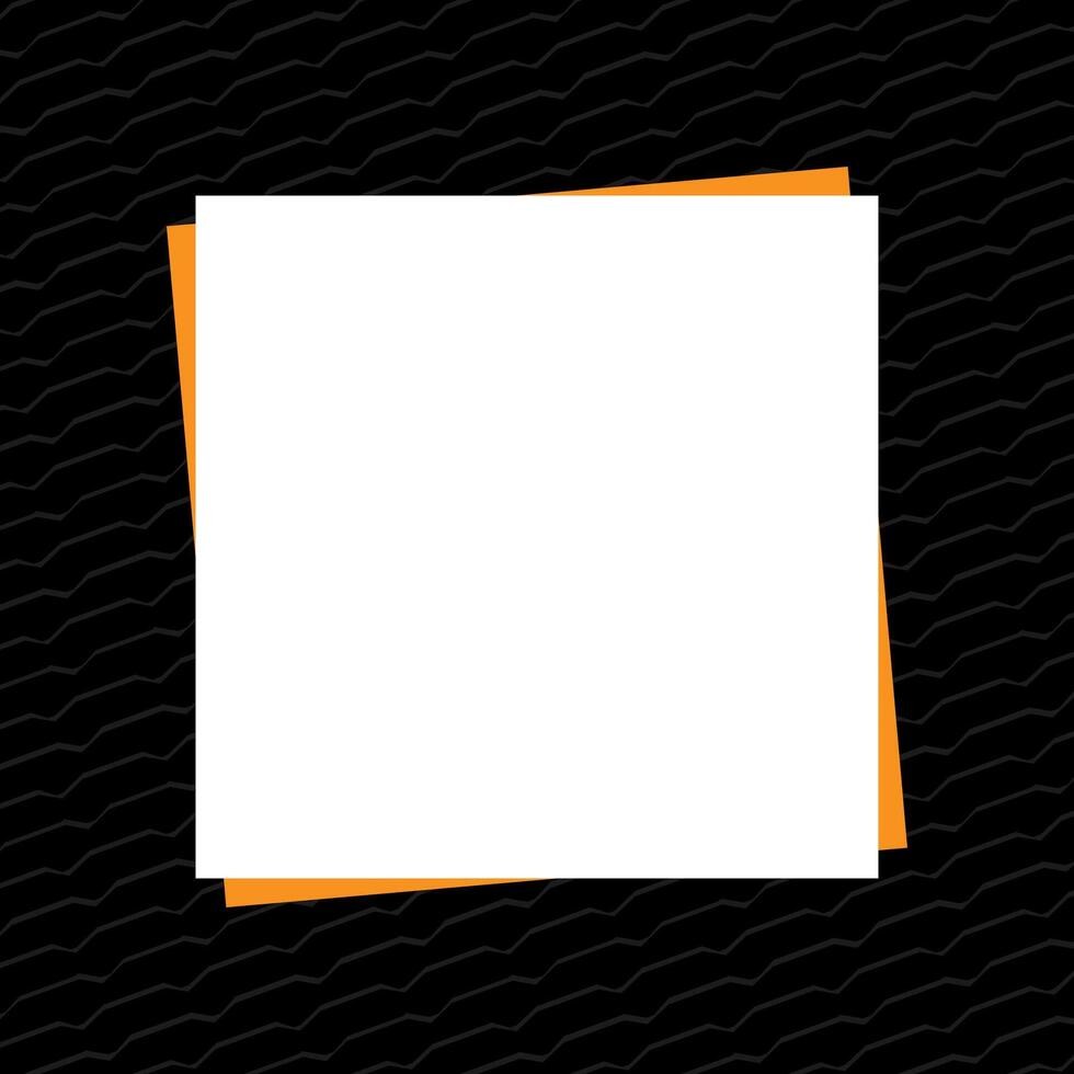 black banner frame template white and orange, empty white paper style on black background, banner frame for mock-up template presentation ad, modern black white banner for advertising vector