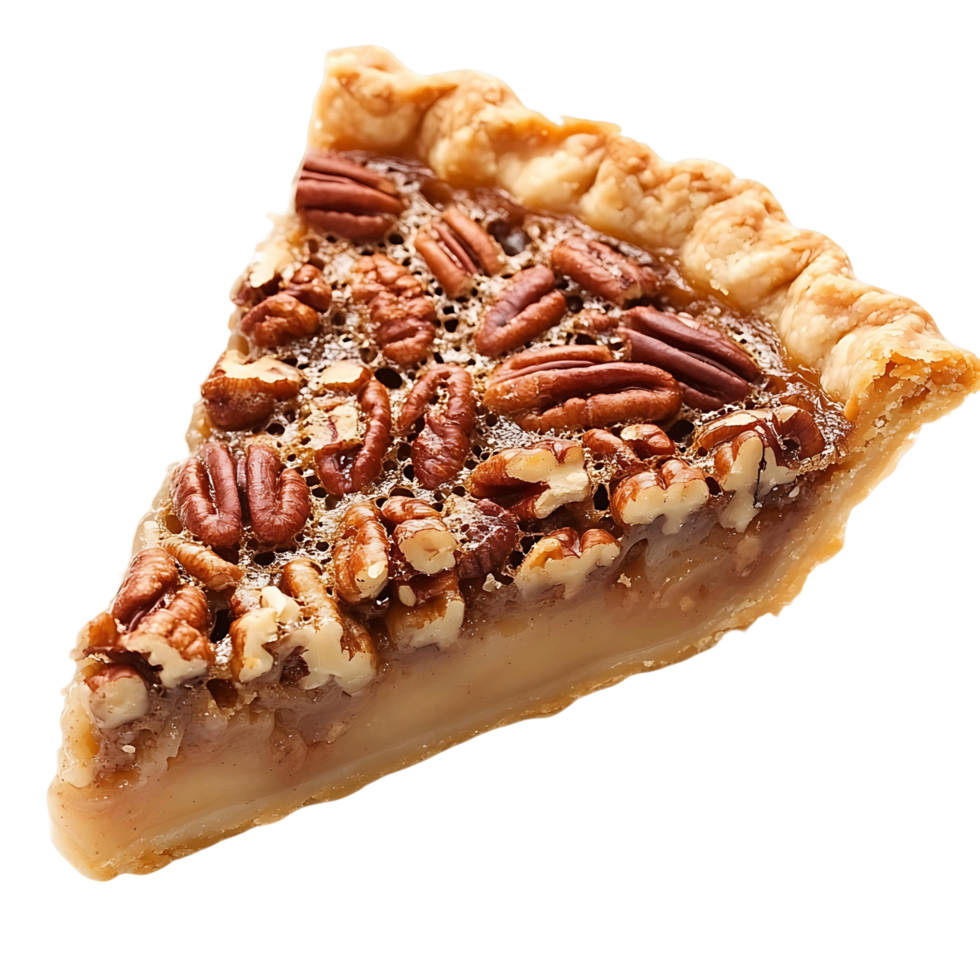 Pecan Pie Slice with Crumbly Crust png