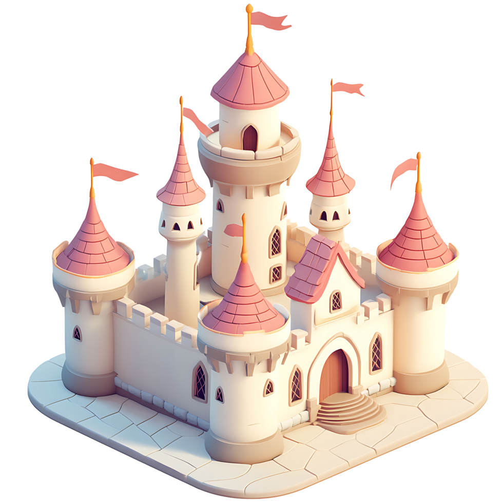 3D Isometric Fantasy Castle Map Icon png