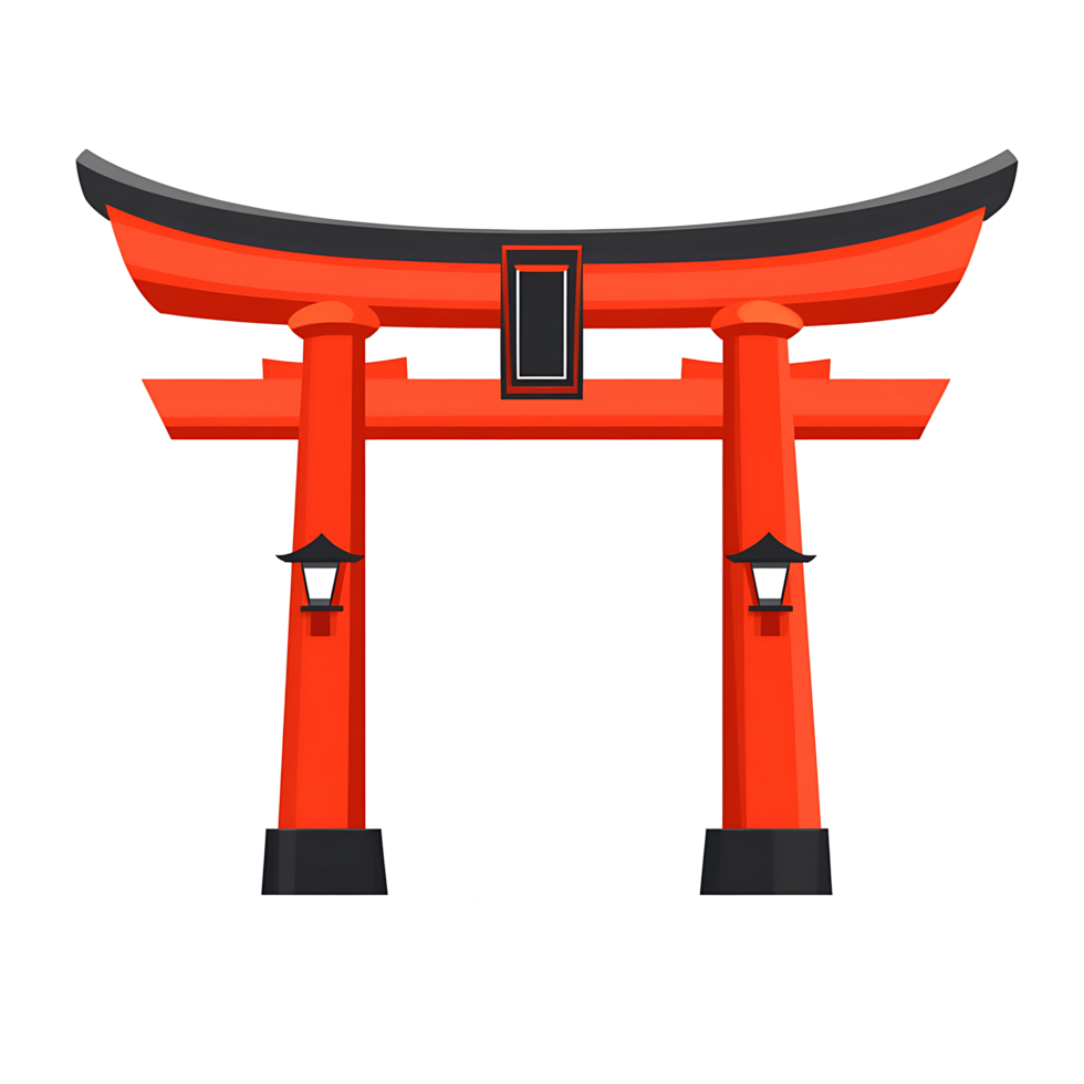 Isolated Flat Japanese Torii Gate Icon png