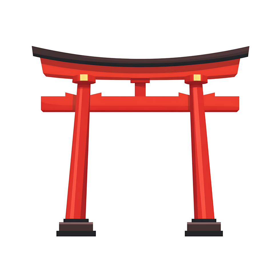 Flat Japanese Torii Gate Icon Isolated png