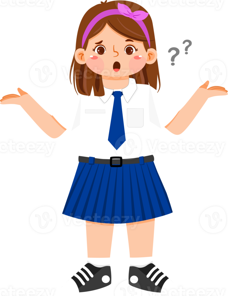 Schoolgirl Junior High Student Confused png