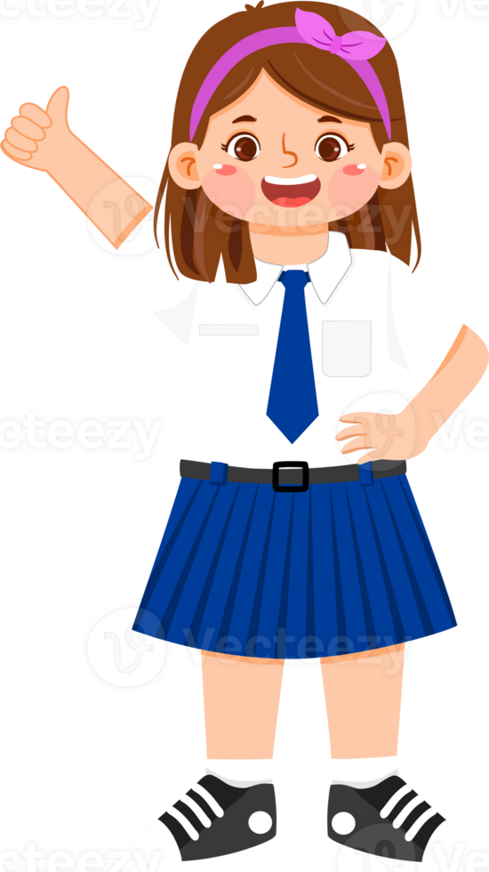 Schoolgirl Junior High Student Show Thumb Up png