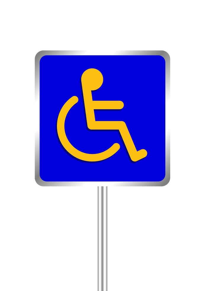 disabled signs blue colors frame background, sign boards for disability slope path ladder way sign badge for disabled, disabled symbol signs on blue boards template vector