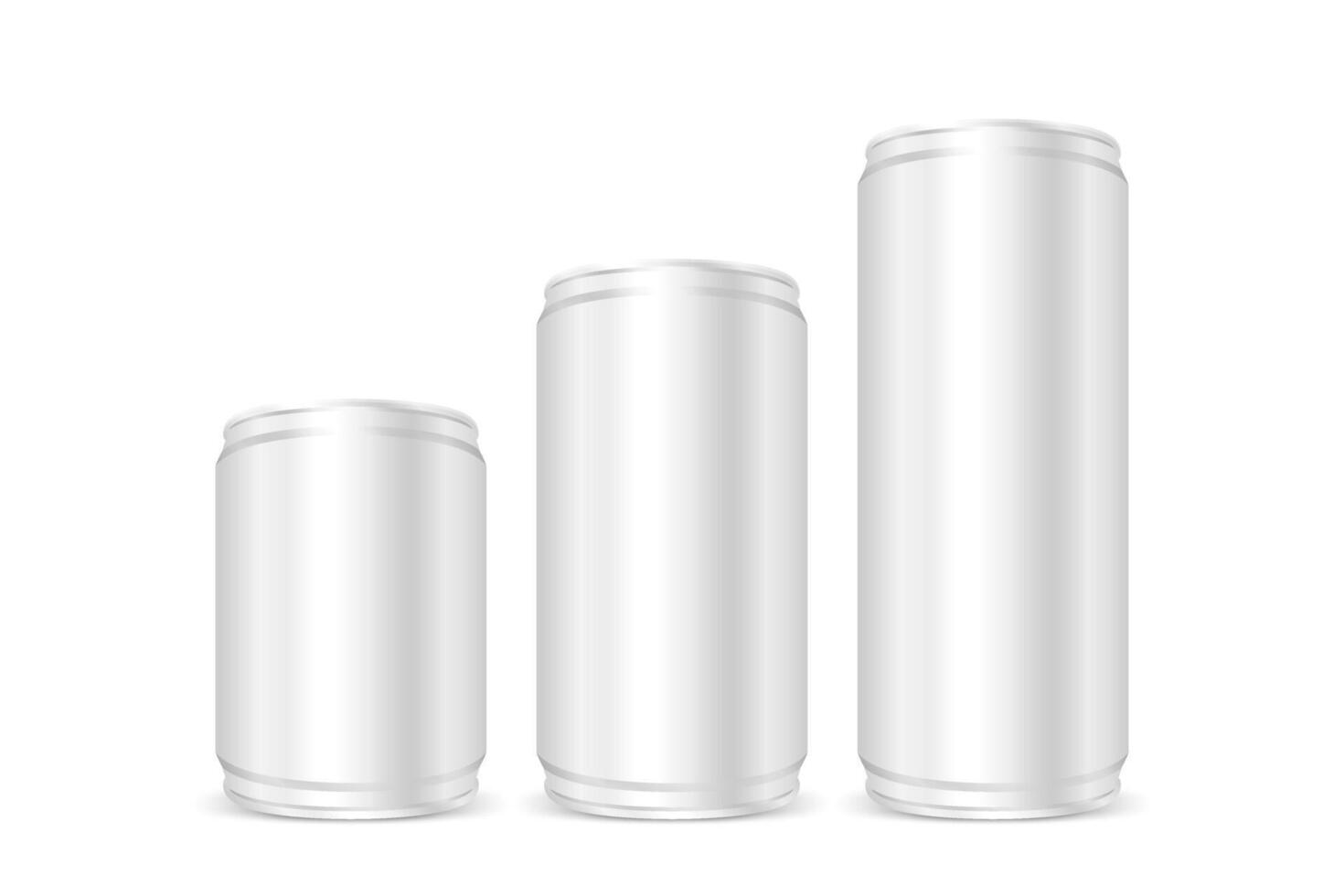 Canned silver, Iron cans silver, Set blank metallic silver beer or soda cans isolated on white, Empty tin drink can template presentation cans 3D, Mock up canister aluminum for design product canned vector